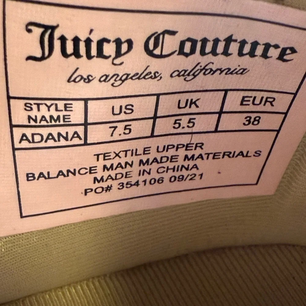 Juicy Couture Adana Natural‎ Rhinestone Lace Up Sneakers Women's Size Size 7.5
